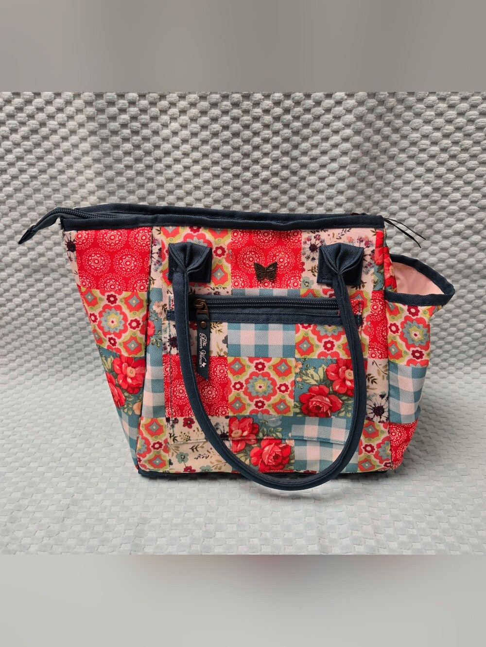 The Pioneer Woman Floral Patchwork Tote in Red and Blue